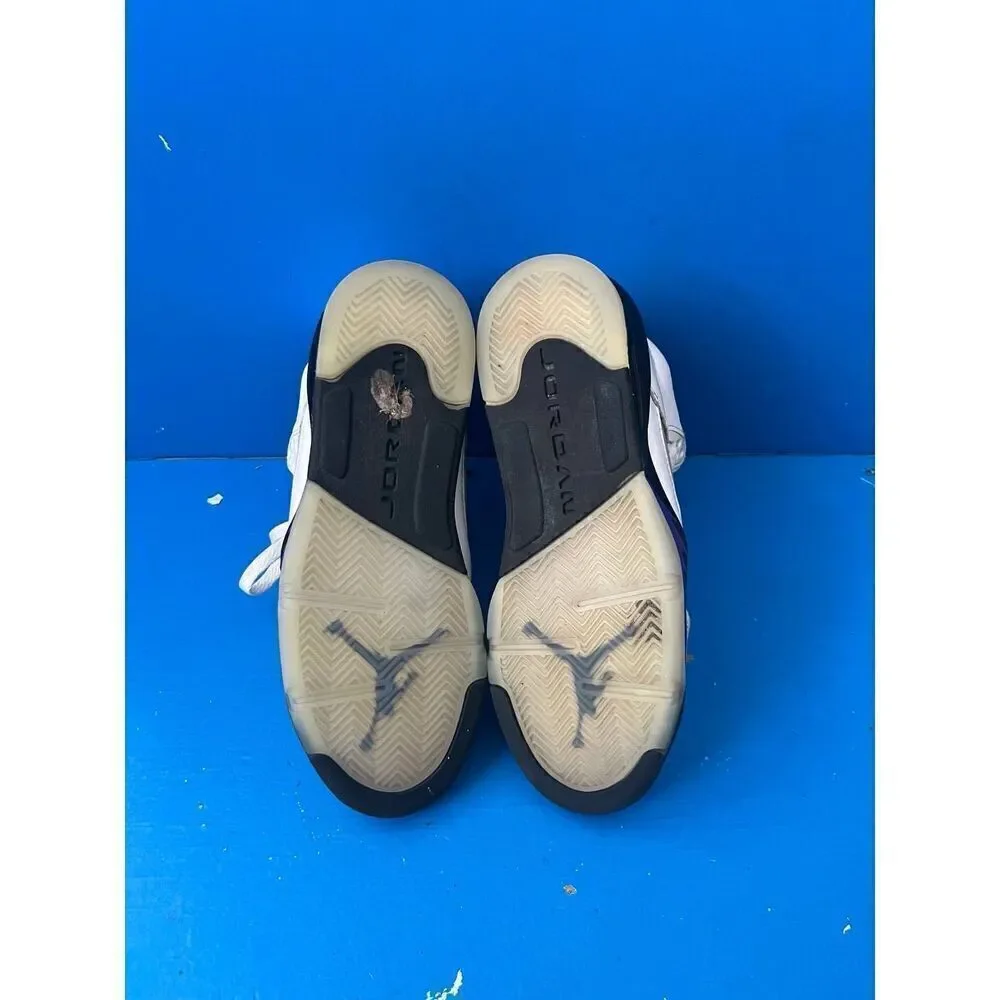 Nike Boys Air Jordan 5 440888-141 White Basketball Shoes Sneakers Size 4Y